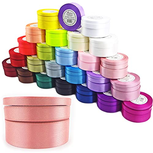 Satinband Schleifenband Dekoband Band Bastelband Geschenkband Nähband Zierband Satin Rosa Altrosa 6mm (Alt-Rosa, 6)