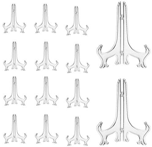 30 pezzi Supporti Portapiatti cavalletto trasparente cavalletto espositore Pieghevoli Cavalletti trasparente supporti piatti Cavalletto Decorativo per presentazione piatto portafoto portafoto piatti