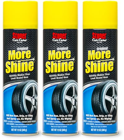 Stoner Car Care 91044-3PK Original More Shine Tire Shine Spray – Tire Dressing Restores Deep Matte Black Finish with Long-Lasting Rain-Resistant Protection, Dry-to-Touch – 12 oz (Pack of 3)