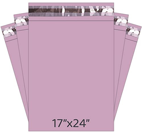 YUNJU Mailing Bags, Strong Large Pink Mailing Postal Postage Bags 17 x 24 Packaging Mailers [Use in Parcel, Delivery, Shipping, Mail, Package] [432mm x 610mm] 20 Pack