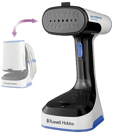 Russell Hobbs Plancha Vertical de Vapor Plegable, Easy Store PRO, Cabezal Abatible Compacto para Guardar, 1500 W, Accesorio Tejidos, Vapor 20 g, Calentamiento Rápido, Apagado Automático, 26740-56
