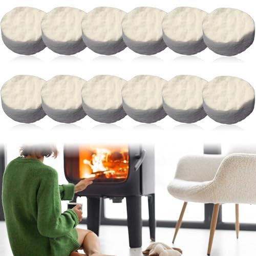 12 spugne rotonde in ceramica, 8,6 x 1,2 cm, per camini a bioetanolo, in ceramica, per etanolo, bio-etanolo, camino, camera di combustione