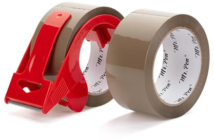 Mr. Pen- Packing Tapes, 2 Wide, 60 Yard, Brown, 2 Pack with 1 Dispenser Gun, 2.6 mil, Heavy Duty Packing Tape with Dispenser