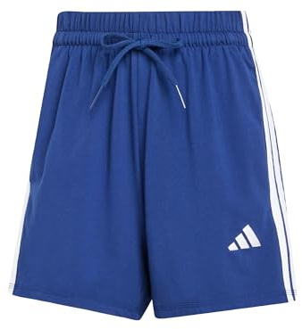adidas Donna Essentials 3-Stripes Cotton Shorts, Dark Blue/White, XS