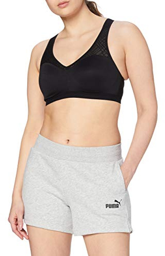 PUMA Damen ESS Small No. 1 Logo 4'' Shorts TR Gestrickte Shorts, Light Gray Heather, XXL