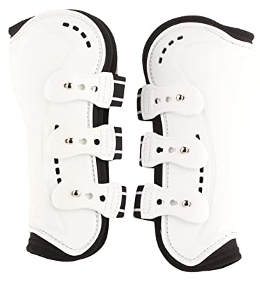 flexman Pferde Sehnengamaschen, Verstellbare, Atmungsaktive, Vorne Offene, Schützende Pferde Sehnengamaschen Zum Springen und Reiten (L: 23 x 11,5 x 9,5 cm)