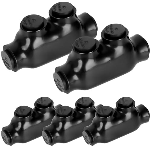 5 Pcs Insulated Wire Connectors Black in-line Splice Connector 2 Port Multi Cable Connector Dual Sided Entry Cable Splicers Electrical Power Wire Terminal Connectors (2-14 Wire Range)