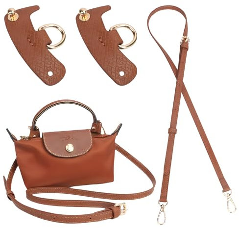 behone Correa de Cuero para Bolso, Correa Ajustable para Longchamp & Bolsos de Mujer, No Perforada, 1.2cm Ancho, 92-121cm Longitud, Adaptadores incluidos
