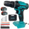 21V Akku Bohrschrauber Set,Ersatz für Makita 18V Akku, Akkuschrauber mit 2x 3.0AH Akku & Ladegerät, 26tlg Zubehör, 25+3 Drehmomenteinstellung, 2-Gang, LED-Licht, für Haus und Garten DIY Projekt