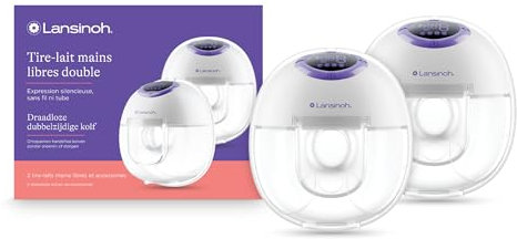 Lansinoh tragbare elektrische Doppelmilchpumpe – freihändig und leise abpumpen ohne Kabel & Schläuche – wiederaufladbarer Akku – einfache Bedienung & Reinigung - handsfree