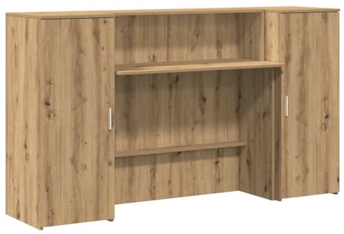 vidaXL Receptionsdisk artisan ek 180x50x103,5 cm konstruerat trä, reception, kontorsreception, kassadisk, salongsreception, receptionsbar