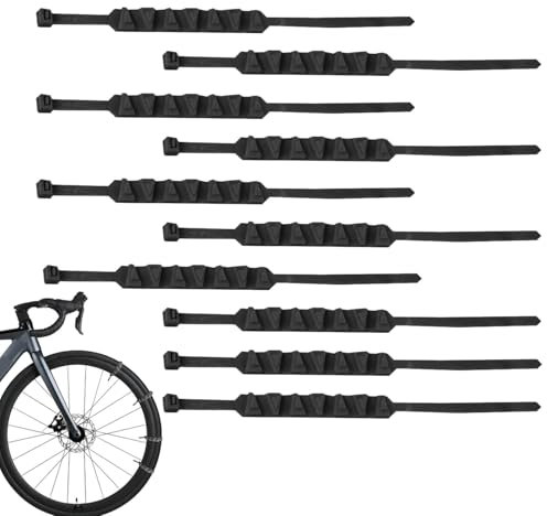 Fascette per cavi per catene da neve - Fascette per cavi con presa per neve per motocicli e biciclette | Catene da neve antiscivolo da 10 pezzi per neve | Fascette per cavi per pneumatici da trazione