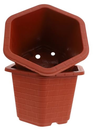 BESTonZON 2pièces Jardinière Plastique Hexagonale Pot De Fleurs pour Plantes De Jardin Bassin Plastique pour Pépinière