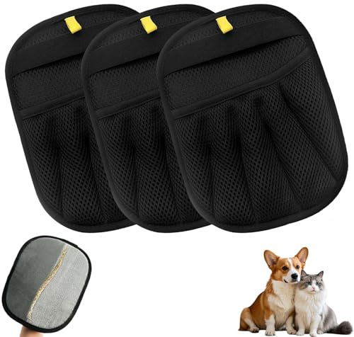 3pcs Guante Removedor Pelo Mascotas, Manopla Quita Pelos Mascota, Guante Quita Pelo Gato, Guante Quitapelos Mascotas,Reusable Cat & Dog Hairs Remover For Couch, Furniture, Carpet(Pulgar Modelo)