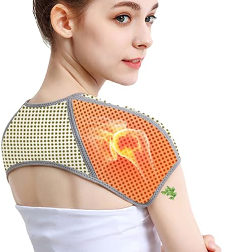 BNOYONERAS Winter Shoulder Warmer for Pain Relief, Adjustable Double Shoulder Brace For Women and Men, Wormwood Self heating Shoulders Protector, L
