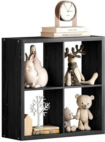 GENGKHAN Cube Storage Organizer Bookcase, 11 inch Storage Shelf with Thickened Border, Decorative Display Bookshelf for Living Room, Home Office, and Study Room