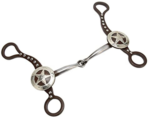 TIKATARER Mors de Cheval en Acier Inoxydable en Bronze Antique sculpté à la Main, Mors de Filet Westerns, Idéal pour Les Courses de Chevaux, Conception Antirouille