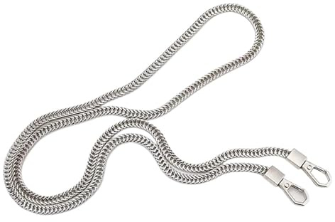 YUSUZH 2 st axelrem för 7 mm kedjeväska ersättning för ett for, litet handtag för damväskor (silver, 40 cm)
