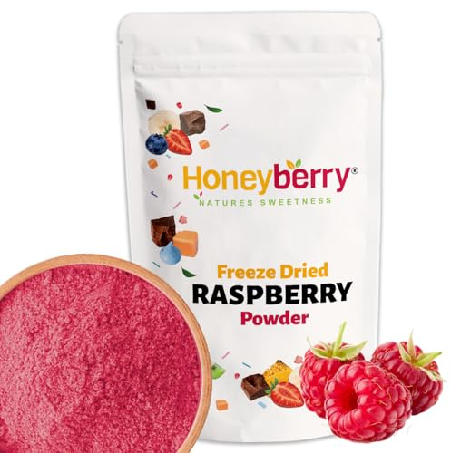 Polvo de Frambuesa Liofilizada 100g — Fruta Liofilizada en Polvo — Polvo de Frambuesa Deshidratada — 100% Natural sin Aditivos — Para Repostería, Batidos, Yogur, Colorante Natural y Postres