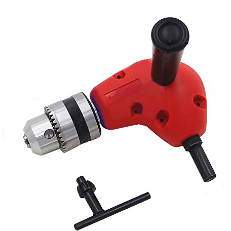 NUZAMA 1-10mm Mango Redondo de 90 Grados Extensión de Curvatura en ángulo recto Adaptador de Taladro de Metal Sólido con 9.5mm 3/8 Mango