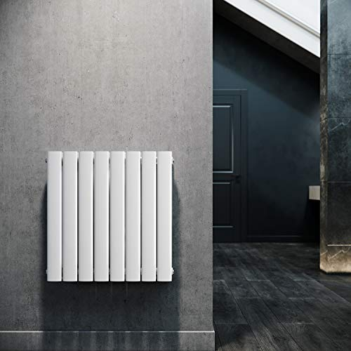 ELEGANT Radiatore a pannello orizzontale, 630 x 616 mm, bianco, per bagno/soggiorno, a doppio strato, orizzontale, termosifone da bagno