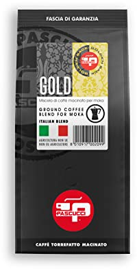 Caffè Pascucci | Caffe macinato Per Moka Caffettiera Caffettiera Napoletana Miscela Golden Sack Tostatura Chiara Caffe In Polvere 250 g Pacchetto Salva Aroma