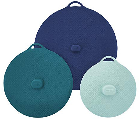 Dash Multi-Function Silicone Lids - Multi-Size for an Airtight Seal - BPA-Free, Reusable Silicone Lids for Cooking and Storage - Turquoise, Teal, and Midnight - 8-, 10-, and 12-Inch