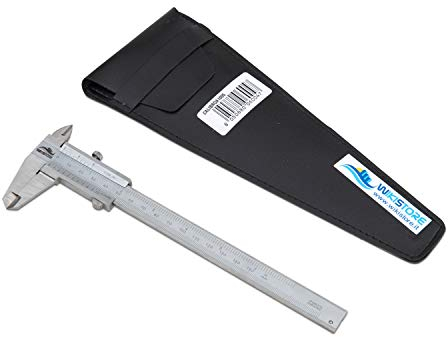 WIKISTORE TASCHEN Measuring Caliper Monoblock 150 mm, Ventesimal Brake Caliper with 40 mm Jaws, Screw Lock Steel Saddle, Measuring Value 0.05 mm / 1/128 Inch, Precise Work Tool
