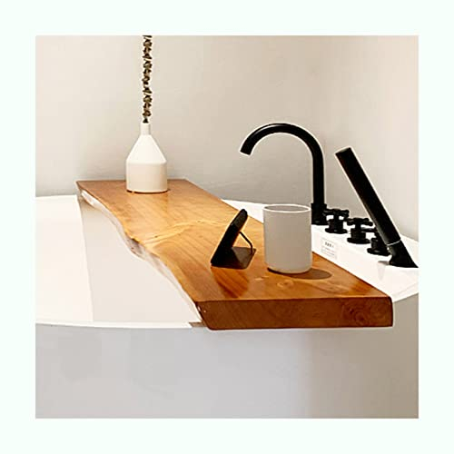 Vassoio per vasca da bagno, Addensare 5 cm Scaffale da tavolo per vasca da bagno in legno massello impermeabile per la casa, Supporto per vasca da bagno Scaffale per lettura per tablet Libri Candele