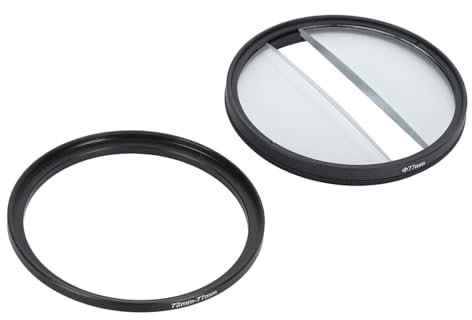 Filtro Effetto Diottrica Diviso Campo Centrale da 72 Mm, Filtro in Vetro Ottico a Prisma Lineare per Fotocamera con Telaio in Alluminio, Rifrazione Sfocata in Primo Piano con