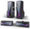 TONE JOY - PC Speakers for Desktop - 2-in-1 Detachable Stereo 2.0 Gaming Soundbar with Colorful RGB Lights, USB Powered & 3.5mm Aux Input for Computer, Laptop, Monitor