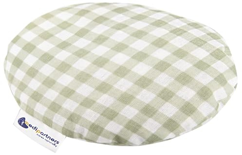 Medi Partners Almohada térmica para bebés 180g Redonda 15 cm Ecológica Natural 100% Algodón Cojin Masaje con calor + frío (Cuadros)