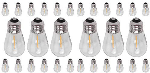 Lckiioy Confezione da 30 Lampadine di Ricambio 3V LED S14 Lampadine Infrangibili per Esterni Solari Un Stringa Bianca Calda