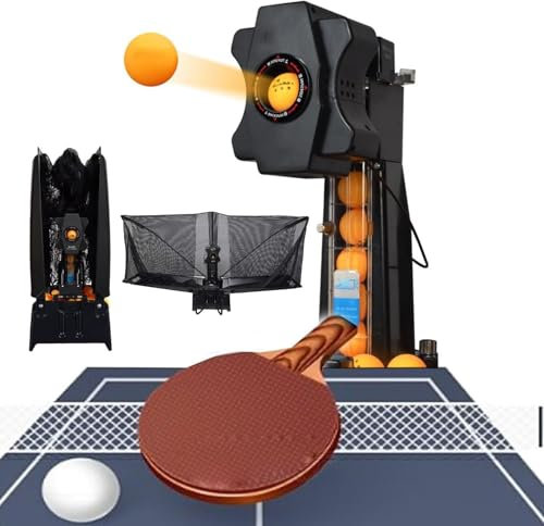 Bordtennisrobotbollsmaskin, bordtennisrobot, pingisbollsmaskin, automatisk bordtennismaskin med olika spinnbollar för träning, för att träna hemma i skolan