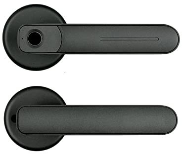 Serrure Connectée, Serrure intelligente électronique à empreinte digitale noire double Mode serrure de porte Rechargeable par USB serrure de poignée biométrique de sécurité for appartement,pour chamb