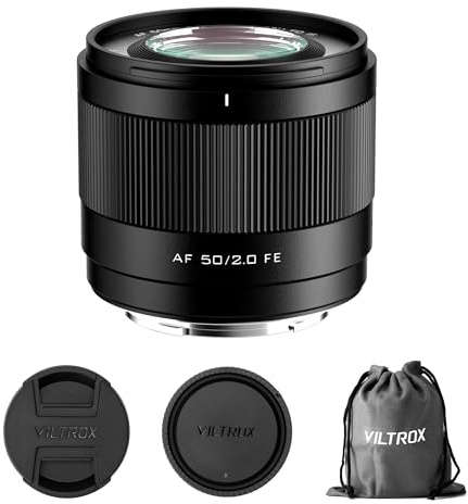 VILTROX Obiettivo per fotocamera microsingle da 50 mm f/2.0 F2.0 E Mount con messa a fuoco automatica full frame, compatibile con fotocamere Sony E-Mount Sony a7 a7R/S/C a7III a7RII/SII a7II a7RII/SII