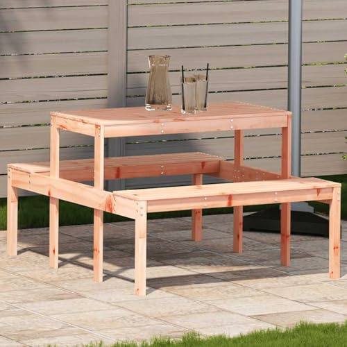 MBDRKVGF Outdoor Picnic Table Rectangular Solid Douglas Fir Wood Garden Dining Table Heavy Duty Patio Furniture for Backyard Lawn Deck 52.8 x 43.3 x 29.5 Inches