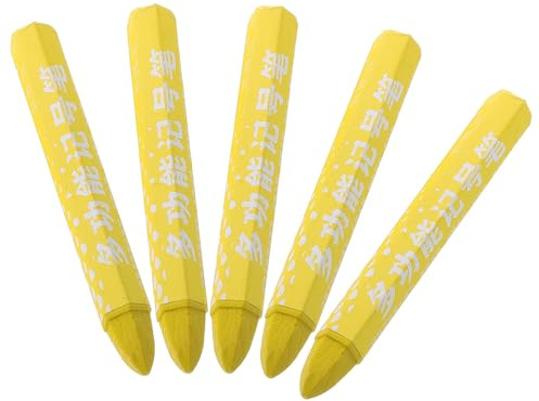 HOODANCOS Marcatore per Pneumatici per Riparazione e Manutenzione Pneumatici Set 5 Pezzi in Cera Giallo Resistente Auto e Bicicletta