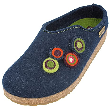 Haflinger Kanon 731023, Chaussons femme - Bleu-TR-F4-117, 36 EU