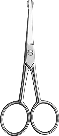 Zwilling Nasenhaar und Ohrenhaar Schere, Bartschere aus Edelstahl mit Gerader Abgerundeter Spitze, Silber