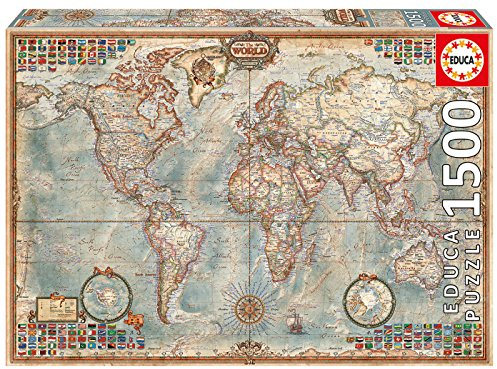 Educa - Puzzle 1500 Teile für Erwachsene | Antike Karte, 1500 Teile Puzzle für Erwachsene und Kinder ab 14 Jahren, Landkarte, Weltkarte (16005)