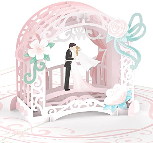papercrush® Pop Up Karte Hochzeit mit Brautpaar - Besondere Geschenkkarte zur Vermählung für Frau und Mann, Glückwunschkarte zur Trauung für sie und ihn, Hochzeitskarte für Gutschein für Flitterwochen