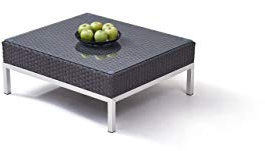 talfa Polyrattan Edelstahl Gartenmöbel Tisch in Anthrazit Edelstahl Silva Tisch 85 cm