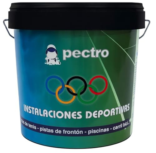 PECTRO Pintura pistas deportivas - Pintura para pavimentos instalaciones deportivas en colores verde rojo gris blanco azul (VERDE, 14 LIitros)