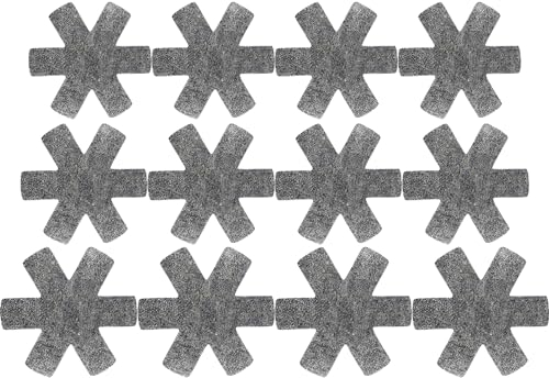 12 Almohadillas Protectoras para Ollas, Protectores de Ollas de Fieltro, Protectores de Utensilios de Cocina, Protectores de Ollas Antirrayas, Protectores de Sartenes Apilables, para Cocina(Gris)