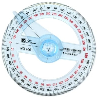 360-Grad-Winkelmesser, Kreis-Winkelmesser, 360-Grad-Winkelmesser aus Kunststoff, für Schule, Klassenzimmer, Büro, Zeichnen, Messkreis, Winkelmesser, Zeichenwerkzeug, 360 Grad