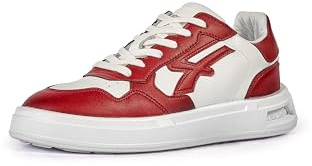 U-Power Urban Lifestyle Scarlett, Scarpe Sportive e Casual Bianche e Rosse in Morbida Pelle. Sneakers Basse con Suola Antiscivolo con Inserto Infinergy, Ideali per l'uso Quotidiano.