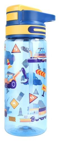 MHwan Bouteilles pour enfants, 650 ml, robustes et incassables, étanches avec paille, sans BPA, belles bouteille d'eau pour garçons et filles pour l'école, les voyages