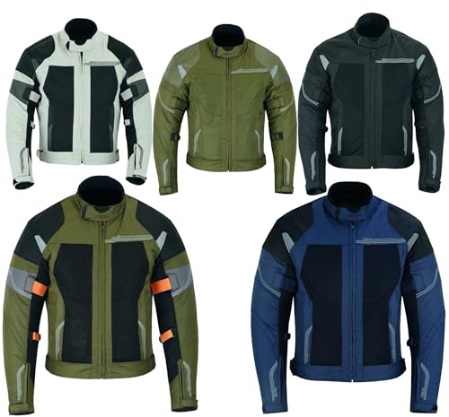 Motorradjacke Sommer Herren – Atmungsaktiv, Panzerschutz, Hochglanz Reflexion,Leicht, Belüftet & Reflektierend für den Sommer (DE/NL/SE/PL, Alphanumerisch, XXL, Regular, Regular, GRAY)