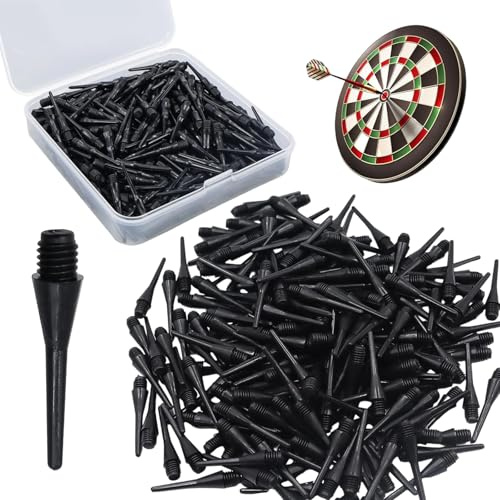 CXNXFD Lot de 200 pointes de fléchettes de rechange en plastique souple pour les amateurs de sports de fléchettes - Accessoires de fléchettes pas faciles à casser - Noir